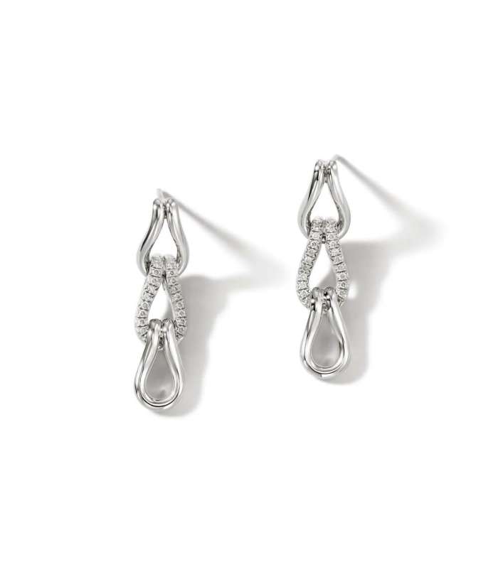 Surf Link Earring, Sterling Silver